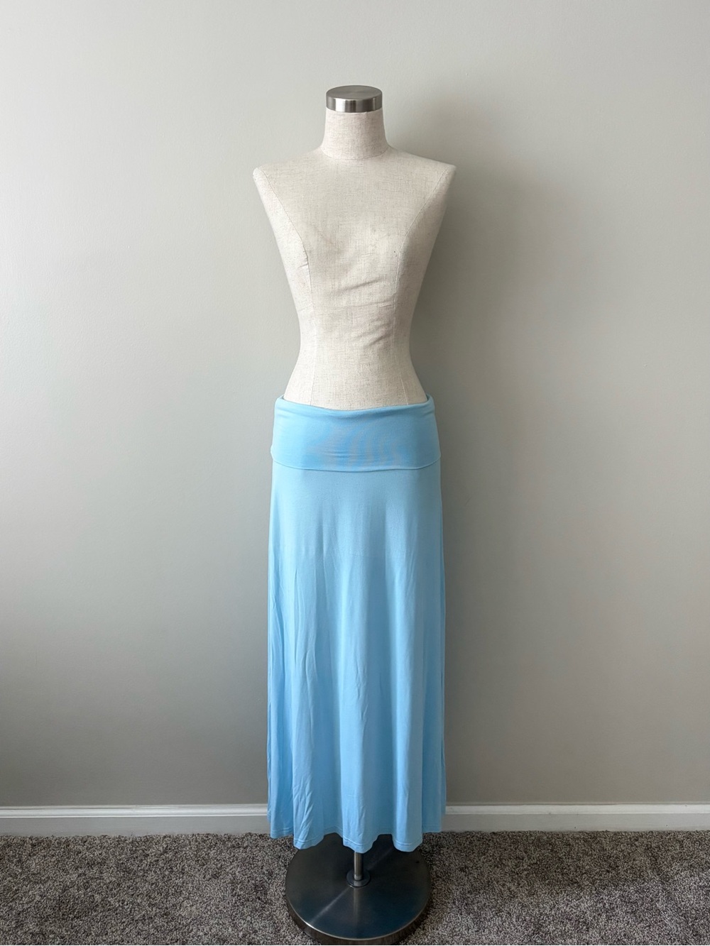 Y2K Cotton Blue Maxi Skirt